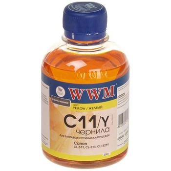 Чорнило WWM C11/Y for Canon CL-511/513/CLI521/CLI426 200g Yellow (C11/Y_200g)