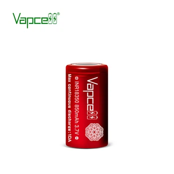 Аккумулятор 18350 литий-ионный (Li-Ion) Vapcell INR18350 850mAh, 10A, 4.2/3.6/2.5V, Red