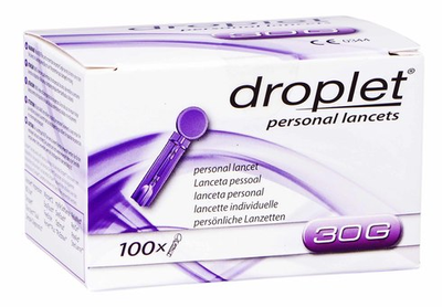 Ланцети персональні droplet 30G (0.31 mm) 100 шт