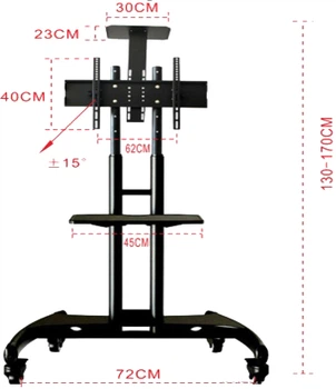 Настенное крепление для телевизора PiPo PP- AVA 1500 наклонный 32"-46"-65" Черный (00569)