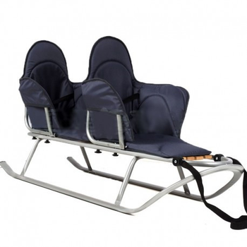 127 Санки для двойни+Ручка+Матрас(короткий 2шт.) PICCOLINO Xdrive duo (Серый)