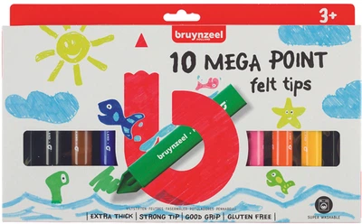 Набір фломастерів Bruynzeel Mega Point 10 кольорів (8712079420918)