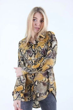 Блузка LadiesFashion 8027 з гудзиками (Гірчичний L/XL)