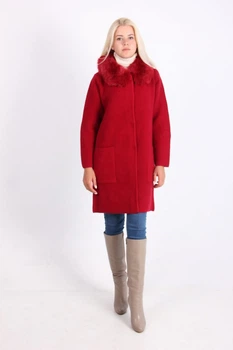 Пальто женское LadiesFashion 1638 с пуговицами (Марсал XL/XXL)