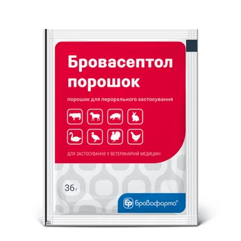 Бровасептол БРОВАФАРМА порошок 36 г комплексний бактерицидний бактеріостатичний препарат широкого спектра для тварин