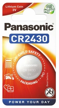 Літієва Батарейка Panasonic Lithium Coin CR-2430EL/1B (CR2430), 3V, блістер