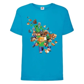 Футболка дитяча Майнкрафт 005 (Minecraft) синя (MNKT blu 005) 128 см