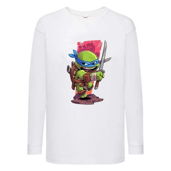 Лонгслив реглан Черепашки Ниндзя 0017 (Ninja Turtles) белый (NTR wh 0017) 104 см