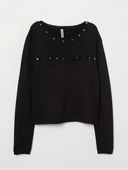 Светр з заклепками H&M 0678153 M (73312M) Чорний