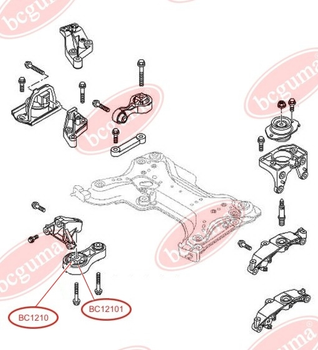 Подушка двигателя нижняя BCGUMA, OPEL.-4421191 (BC12101)