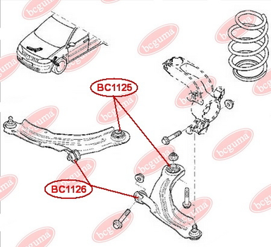 Сайлентблок переднего рычага передний BCGUMA, Renault-8200242025 (BC1126)