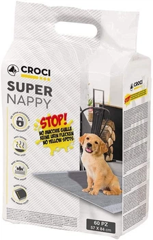 Одноразовые пеленки для щенков и собак с активированным углем 57*84 см Croci Super nappy 60 шт/уп