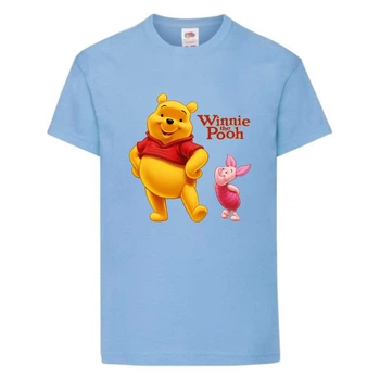 Футболка детская Винни Пух 019 (Winnie Pooh) голубая (WIP lbl 019) 104 см