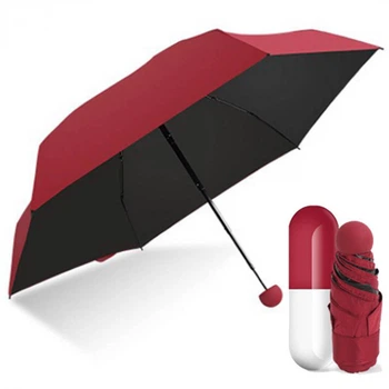 Мини - зонт капсула карманный Capsule Umbrella Бордовый