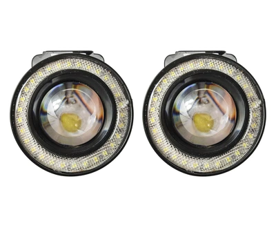 LED фары-линзы! Ø64мм Светящийся ободок габарит + фара с оптической линзой 20W. 7000K. R500