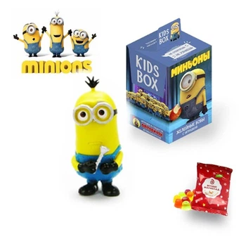 Свитбокс Кидсбокс Міньони KIDS BOX Миньоны коллекційна іграшка в коробочці та жувальний мармелад з натуральним соком свит бокс KIDS BOX