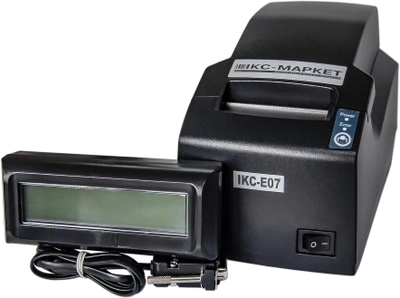 Фискальный регистратор ІКС IKC-Е07 с индикатором клиента IKC-РКІ-2х16-DB (ІКС-E07-РКІ2-2х16DB-Black)