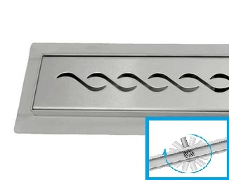Трап линейный Fala Rotary с поворотным сифоном, узор Волна 90см (FR W90)