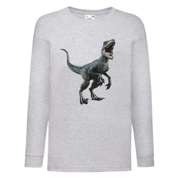 Лонгслив реглан Парк Юрского Периода 0016 (Jurassic Park) серый (JPK gry 0016) 164 см