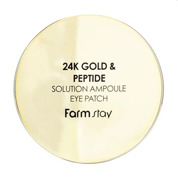Патчи для глаз с золотом и пептидами FARMSTAY 24K GOLD & PEPTIDE SOLUTION AMPOULE EYE PATCH - 60 шт.