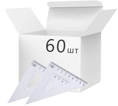 Набір косинців VGR 90°/45° 9.5 см Прозорих 60 шт. (Я45472_VR11056_60)