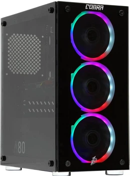 Персональний комп'ютер COBRA (A31.8.H1S2.166S.007); AMD Ryzen 3 3100 (3.6 - 3.9 ГГц) / RAM 8 ГБ / HDD 1 ТБ + 240 ГБ SSD / NVIDIA GeForce GTX 1660 Super 6 ГБ / без ОП / LAN / Ubuntu / чорний