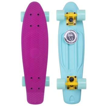 Скейтборд пластиковый Penny RUBBER SOFT TWIN FISH 22in двухцветная дека (розовый-мятный) (SK-410-7)
