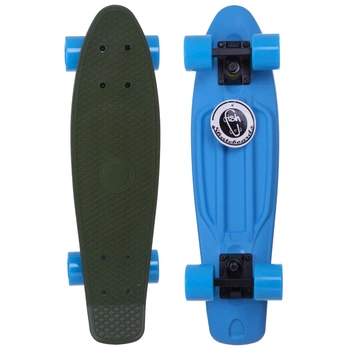 Пенни Борд Penny Board Fish Skateboards Матовый Хаки Синий 57 см (FSTT5)