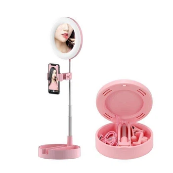 Кольцевая LED лампа 16 см Live Makeup G3 с зеркалом для макияжа