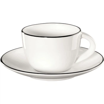 Чашка с блюдцем для эспрессо из костяного фарфора Asa Selection A Table Ligne Noire 70 мл 1930113