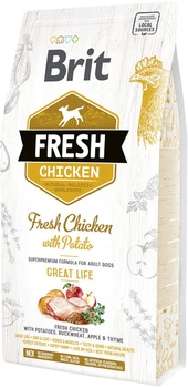 Sucha karma dla dorosłych psów BRIT Fresh Great Life z kurczakiem i ziemniakami 2.5 kg (8595602530748)