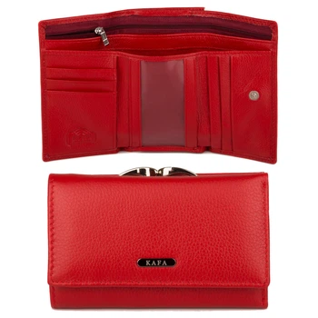 Кошелек женский кожаный Kafa RFID AE214 red mat красный