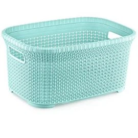 Кошик для білизни без кришки OZ-ER Plastik KNIT 25л, м'ятний (O003-X66)