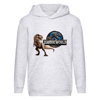 Худи детская Парк Юрского Периода 005 (Jurassic Park) серый (JPK gry 005) 140 см