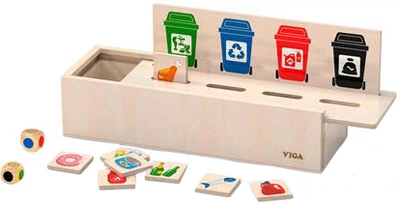 Деревянный игровой набор Viga Toys Сортировка мусора (44504)