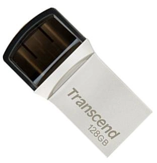 Флеш память USB Transcend JetFlash 890 128GB USB 3.1/Type-C Silver (TS128GJF890S)