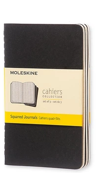 Набір зошитів Moleskine Cahier кишеньковий 9 х 14 см в клітинку чорний