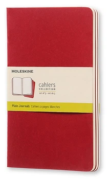 Набір зошитів Moleskine Cahier середній 13 х 21 см нелінований бордо