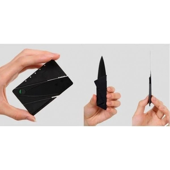 Стальной нож-кредитка в форме карточки (сталь и пластик) NV-01 черный