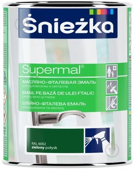 Sniezka Supermal Масляно-фталевая эмаль Зеленая (0.8 л) Зеленая (548)
