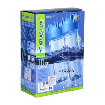 Фільтр-колби для холодної води Atlas Filtri DP DUO TS Dn 1/2" 45° Висота 10" (ZA3100680)