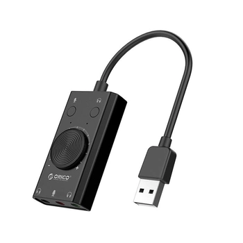 Звуковая карта Orico SC2-BK USB 2.0 внешняя стерео с регулятором громкости (SC2-BK)