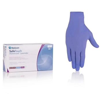 Перчатки Нитриловые Неопудренные MEDICOM Синие M (100 шт)