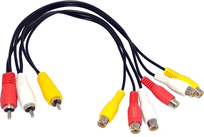 Кабель Value 3 RCA male - 6 RCA female Разноцветный (S0947)