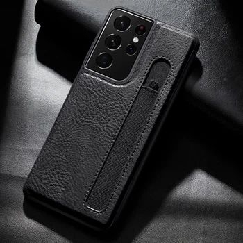 Шкіряна накладка Nillkin Aoge (з тримачем ручки) для Samsung Galaxy S21 Ultra Чорний