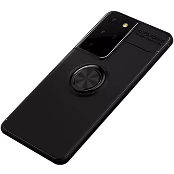 TPU чехол Deen ColorRing під магнітний тримач (opp) для Samsung Galaxy S21 Ultra Чорний / Чорний