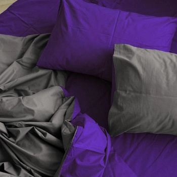 Однотонное фиолетово-серое постельное белье MDreams 2-спальное 200х220