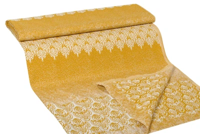 Ткань Жаккард 2х сторонний узоры желтый пог. м. (8548)