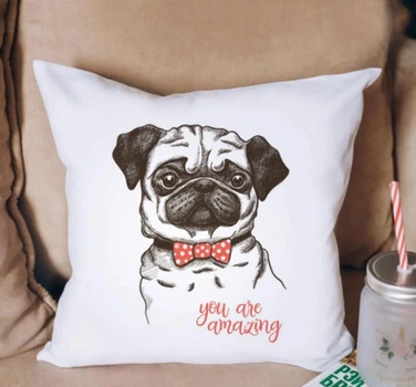 Интерьерная подушка Мопс You are Amazing 35x35 см