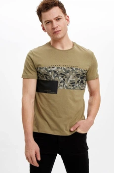 Футболка Defacto с камуфляжным принтом XL Хаки (DeF T-shirt -7033-3)